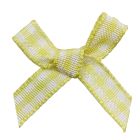Lemon Gingham Ribbon Bows (7mm wide)