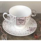 Mrs/Always Right Bone China Tea Cup and Saucer 