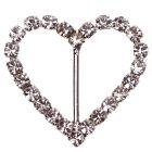 Heart Diamante Buckle - (Large) Vertical Bar 