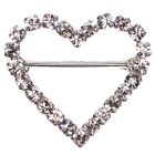 Heart Diamante Buckle - (Large) Horizontal Bar 
