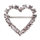 Heart Diamante Buckle - (Small) Horizontal Bar 