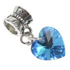 Crystal Heart Charm - Turquoise