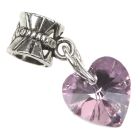 Crystal Heart Charm - Pale Pink - 