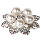 Rio (Large) Diamante and Pearl Floral Embellishment 	 				 	  		 				 	  	