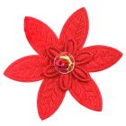 Red Embroidered Pointed Daisy Embellishment