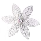 White Embroidered Pointed Daisy Embellishment 
