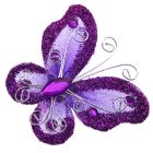 Purple Glitter Edged Jewel Butterflies
