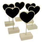 Chalkboard Heart Clip Stands (Set of 6)