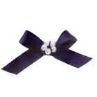 Navy Ribbon Bow and Pearl Cluster