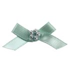 Mint Ribbon Bow and Pearl Cluster