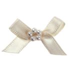 Cream Ribbon Bow and Pearl Cluster