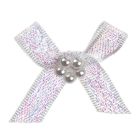 Iridescent Ribbon Bow and Pearl Cluster