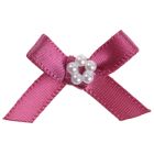 Dusky Pink Ribbon Bow and Pearl Cluster