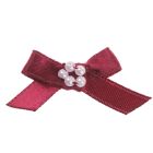Wine Ribbon Bow and Pearl Cluster