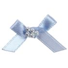 Sky Blue Ribbon Bow and Pearl Cluster