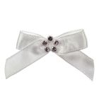 Ivory Ribbon Bow with Diamante Cluster