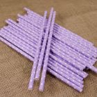 Polka Dot Lilac Paper Straws