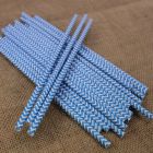 Blue Chevron Paper Straws