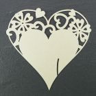 Laser Cut Heart Place Cards Iridescent White