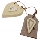 Wooden 'Mr & Mrs' Heart with Tag