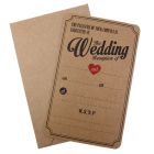 Kraft Wedding Reception Invitations - Vintage Affair with envelope