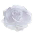 Garbo White Decorative Fabric Flower Clip