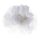 Hepburn White Decorative Fabric Flower Clip