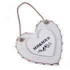 'Mr and Mrs' Heart Decoration