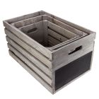 Set of 3 Nesting Crates with Chalkboards