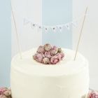 Mr and Mrs Wedding Cake Bunting - White - Vintage Lace
