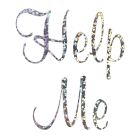 'Help Me' Wedding Shoe Sticker Silver Sparkles