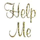 Help Me Wedding Shoe Sticker Gold Sparkles