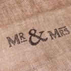 Mr & Mrs Hessian Gift Sack with Heart Tag
