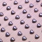 6mm Pearl Heart Adhesives - Silver - Zoom