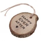 Happy Ever After Wooden Gift Tag -Tree Slices