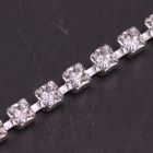 Single Row 3mm Diamante Trim (Clear Crystals - Silver)