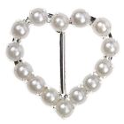 Pearl Heart Buckle, Small, Vertical Bar a side view