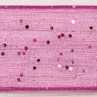 Shocking Pink Colour 72 - Random Glitter Wired Berisfords 15mm Ribbon