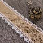 Lace Edge 38mm Hessian Ribbon - Natural (by the metre)