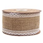 Lace Edge Hessian 50mm Natural - White