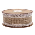 Lace Edge Hessian 36mm Natural - White