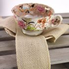Wired Rustic Hessian Ribbon - 50mm Wide - Cream