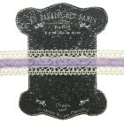 20mm Lavender Ivory Lace and Velvet Trim on Display Lace Keeper