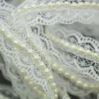 May Arts - Lace and Pearls Trim Ivory