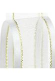 Organza Satin Edge Ribbon - 10mm wide - White & Gold product image