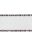 White Colour 1 - 15mm Silver Metallic Edge Ribbon product image