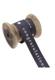 Congratulations Ribbon Colour 6 Smoked Grey/Ivory - 15mm - 4m reel product image