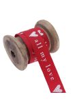 All My Love Ribbon Colour 4 Red/Ivory - 15mm - 4m reel product image