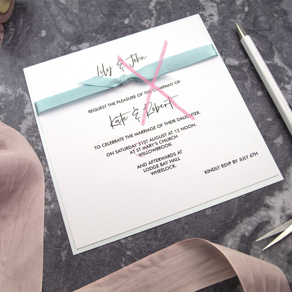 Avoid abbreviations on your wedding invitations if possible.