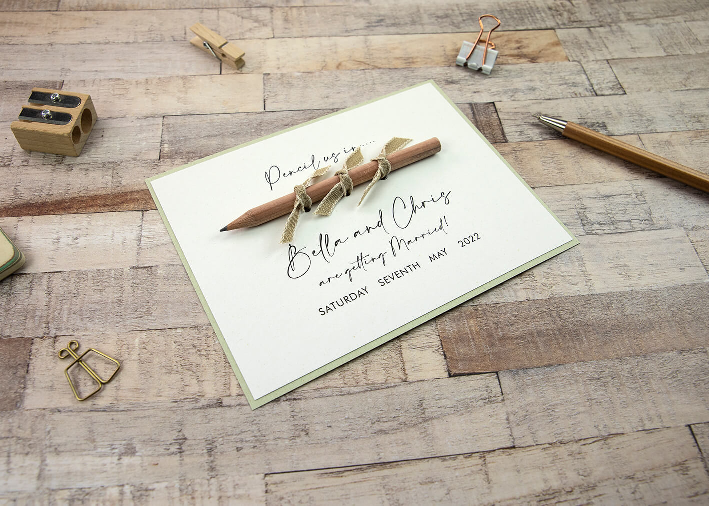 'Pencil us in' Save the Date Card